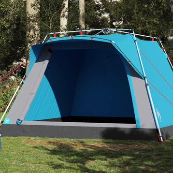 vidaXL Kampeertent 4-persoons snelontgrendeling blauw, Verzenden