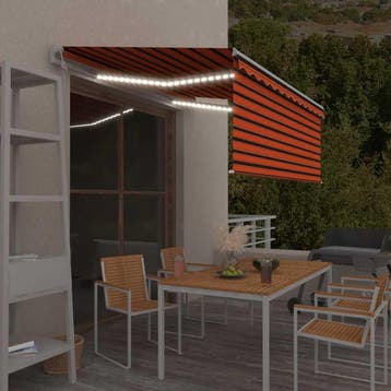 vidaXL Luifel met rolgordijn, LED en windsensor 3,5x2,5 m, Verzenden, Nieuw