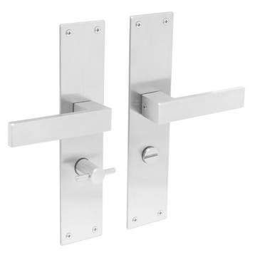 Deurklink Amsterdam met schild wc63/8 rvs geborsteld - de..., Ophalen of Verzenden, Klink of Kruk