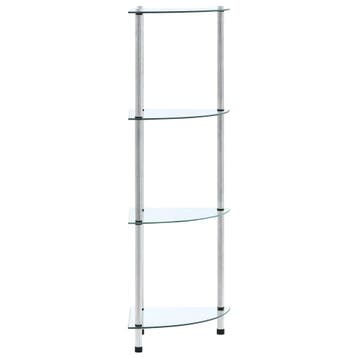 vidaXL Kastje 4-laags 30x30x100 cm gehard glas transparant, Verzenden, Nieuw