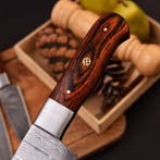 Keukenmes - Chefs knife - gevouwen staal, Pakka wood -