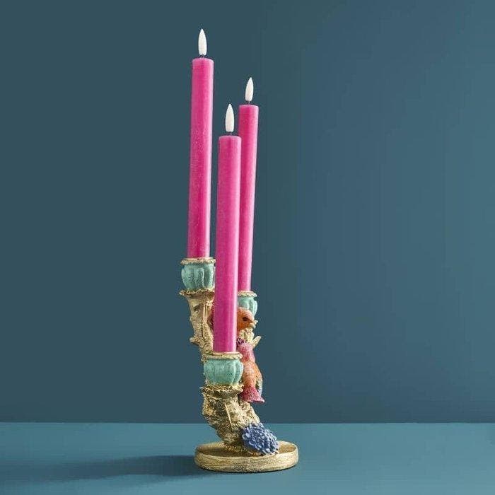 WERNS - Kaarsenstandaard met oor 22 cm driefakkelige, Antiek en Kunst, Curiosa en Brocante