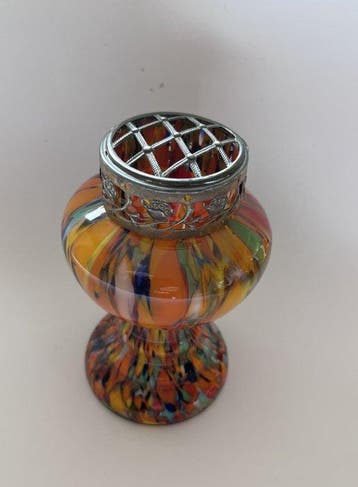 Kralik - Boheems - Vaas - pique fleur - Spatterglas - Art, Antiquités & Art