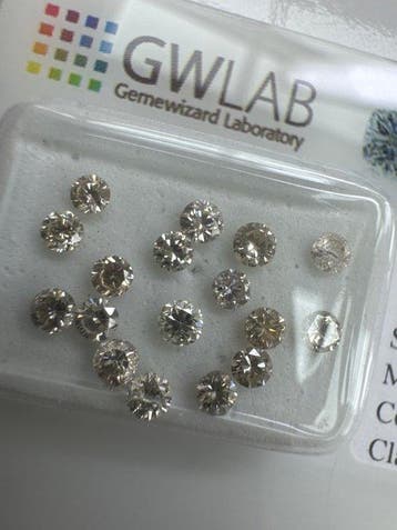 Zonder minimumprijs - 17 pcs Diamant (Natuurlijk gekleurd) -, Bijoux, Sacs & Beauté, Pierres précieuses