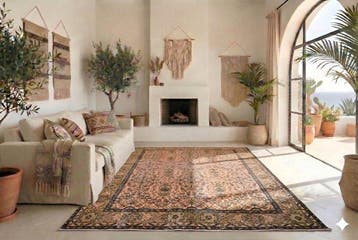 Oranje vintage - Vloerkleed - 275 cm - 170 cm - met, Maison & Meubles