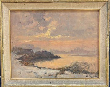Mario Gachet (1879-1981) - Cacciatori di germani in inverno