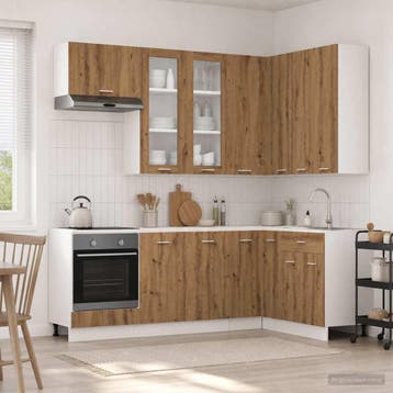 vidaXL Keuken Eenheid LYON 8 pcs Artisanaal eiken Bewerkt, Huis en Inrichting, Verzenden, Nieuw