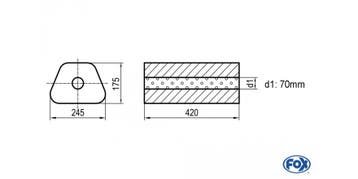 FOX Uni-geluiddemper trapezium zonder mof - verwerking 711 2, Verzenden