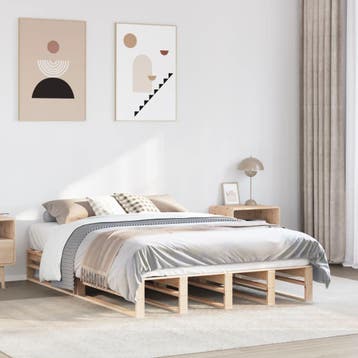 vidaXL Bedframe zonder matras massief grenenhout 160x200 cm, Verzenden