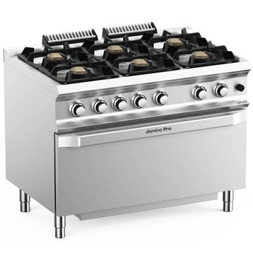 Fornuis + Maxi Oven | DOMINA PRO 700 | Gas | 6 Branders (6x, Verzenden