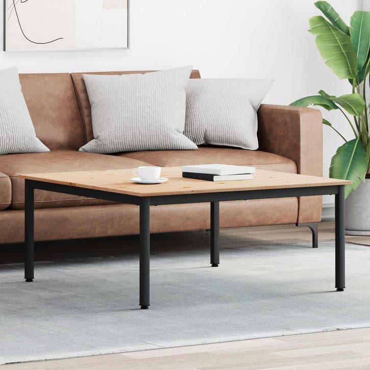 vidaXL Salontafel Naturel 100 x 100 x 45 cm Massief, Huis en Inrichting, Tafels | Salontafels, Nieuw, Verzenden