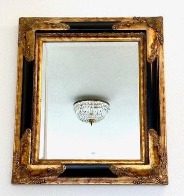 Miroir mural - Verre et Bois - Baroque Dorè à lantique