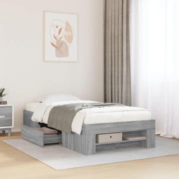 vidaXL Bedframe bewerkt hout grijs sonoma eikenkleurig, Verzenden