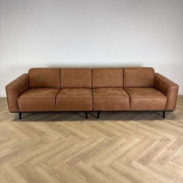 BePureHome 4-zits Bank 280 cm, bruin suède (imitatie), Gebruikt, Bureau