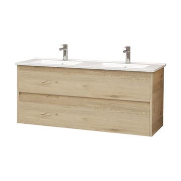 Badkamermeubel onderkast BWS Hayat 118x45x50 cm Eiken, Ophalen of Verzenden, Nieuw, Bad