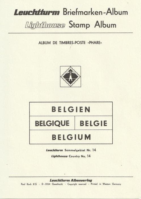 België 1849/1963 - In 2 albums LEUCHTTURM in zeer goede, Timbres & Monnaies, Timbres | Europe | Belgique