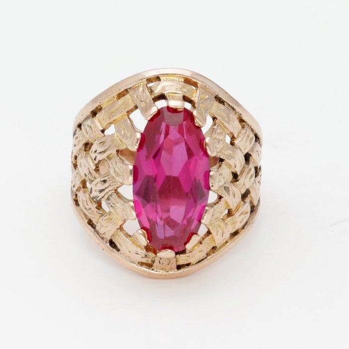 Bague - 14 carats Or jaune Rubis, Bijoux, Sacs & Beauté, Bagues