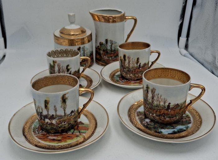 Limoges - C.P - Theeservies (6) - BELLE EPOQUE -, Antiek en Kunst, Antiek | Meubels | Tafels