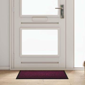 vidaXL Deurmat Bordeauxrood 60 x 80 x 1.2 cm Teddy Stof, Tuin en Terras, Deurmatten, Verzenden, Nieuw