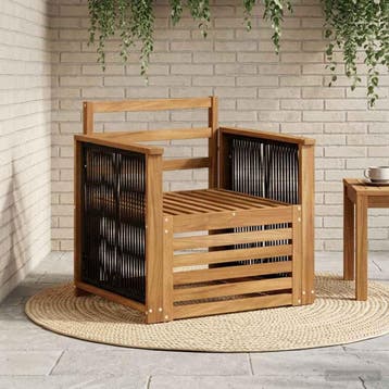vidaXL Buiten Midden Sofa Naturel, Verzenden