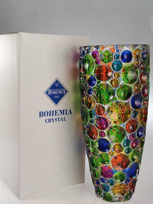 Vase - Cristal, Émail - Vase Arlequin édition limitée., Antiek en Kunst, Antiek | Glaswerk en Kristal
