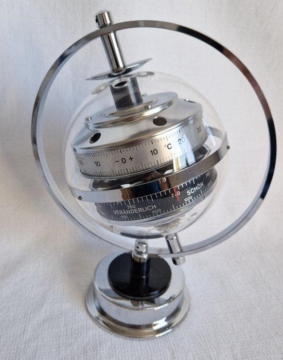 Huger BGM / sputnik - Weerstation - plexiglas, verchroomd, Antiek en Kunst, Antiek | Wandborden en Tegels