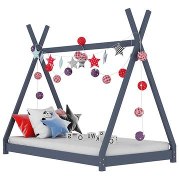 vidaXL Kinderbedframe massief grenenhout grijs 90x200 cm, Kinderen en Baby's, Verzenden, Nieuw