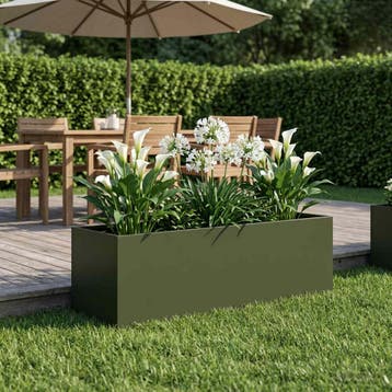vidaXL Plantenbak Olijfgroen 80 x 30 x 30 cm Koudgewalst, Verzenden, Nieuw
