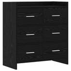 vidaXL Dressoir Zwart eiken 75 x 33 x 80 cm Bewerkt hout, Verzenden, Nieuw
