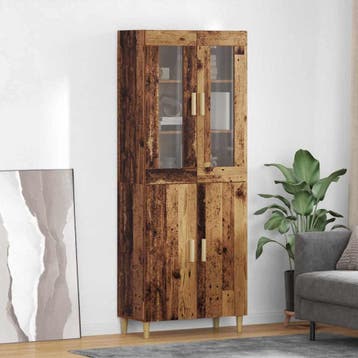 vidaXL Highboard Oud Hout 69,5 x 34 x 180 cm Gefabriceerd, Verzenden