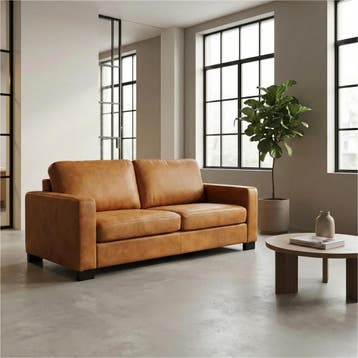 Leren bank Energy - 2,5 zits - Kenia Cognac (cognac) -, Ophalen of Verzenden
