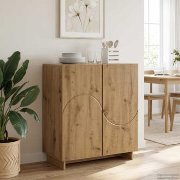 vidaXL Dressoir Artisanaal eiken 67 x 34,5 x 75 cm Bewerkt, Verzenden, Nieuw