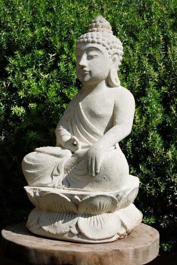 Kandi - Beeld, Statua di Buddha Seduto in Pietra – Scultura