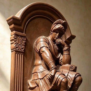 Beeldje - Composietmateriaal, terracotta/aardewerk afwerking