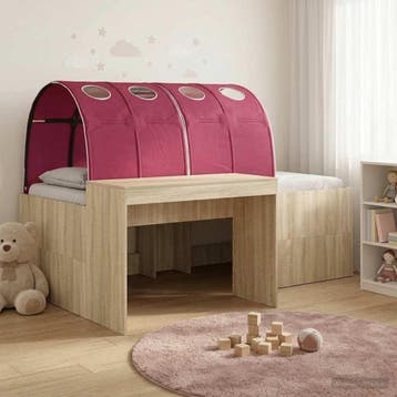 vidaXL Bed met Tunnel 3 st Sonoma eiken en rood Bewerkt hout, Verzenden