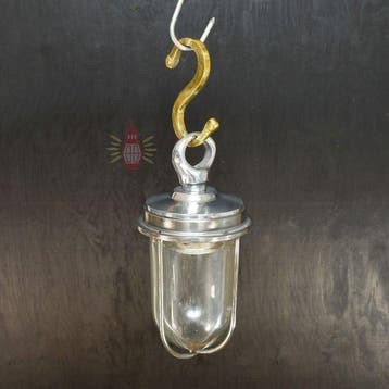 Plafonnier - Métal, Bois, Verre, Laiton, Aluminium - Cage