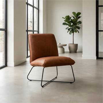 Set van 2 Leren fauteuils Less - Rancho Cognac (cognac), Nieuw, Ophalen of Verzenden, 50 tot 75 cm, Leer