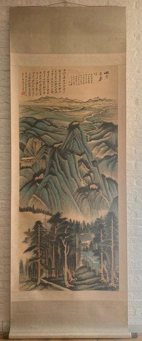 Inkt en kleur op papier, hangende rol, - Zhang Daqian -