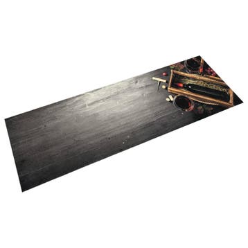 vidaXL Keukenmat wasbaar wijnflesprint 45x150 cm fluweel, Verzenden