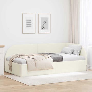vidaXL Hoek Bed Frame met hoofdeinde Crème 90 cm x 200 cm, Verzenden, Nieuw