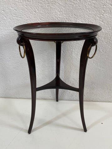 Table basse - Bois, Verre, Laiton - table basse