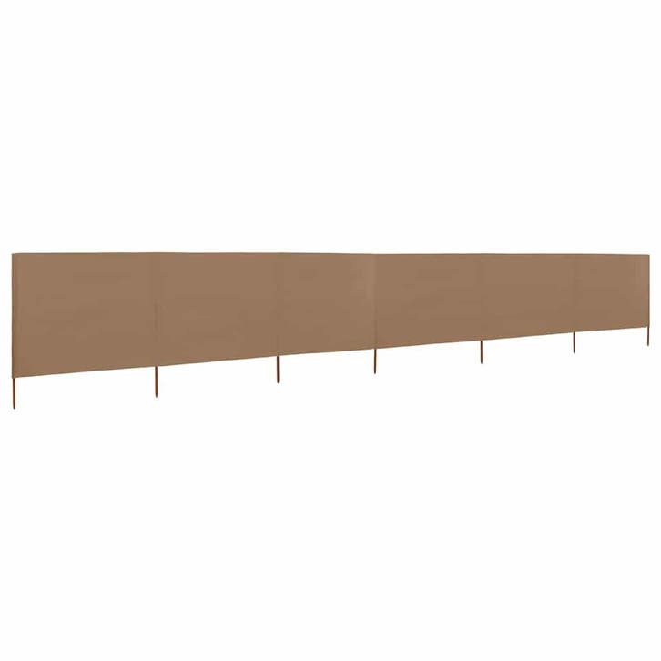 vidaXL Windscherm 6-panelen 800x80 cm stof taupe, Tuin en Terras, Parasols, Nieuw, Verzenden