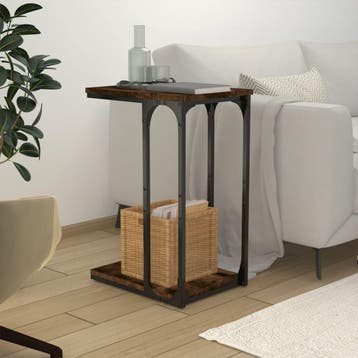 vidaXL Bijzettafel 40x30x60 cm bewerkt hout gerookt, Huis en Inrichting, Tafels | Bijzettafels, Verzenden, Nieuw