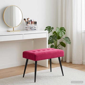 vidaXL Bank met knopen tufting Wijnrood 60 x 40 x 45 cm, Verzenden