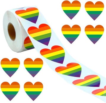Hart Stickers Op Rol - 25 mm - Regenboog - Horizontale, Verzenden, Nieuw