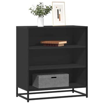 vidaXL Dressoir 68x35x76 cm bewerkt hout en metaal zwart, Verzenden, Nieuw