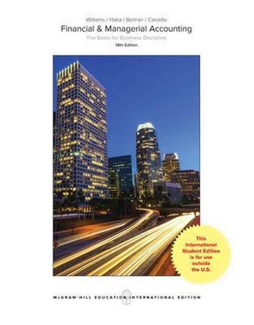 Financial & Managerial Accounting 9781259922183 Jan Williams, Verzenden, Gelezen, Jan Williams