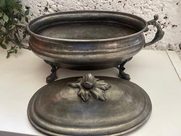 L. Houzeaux - Tureen - Tin - Soepterrine van fijn tin