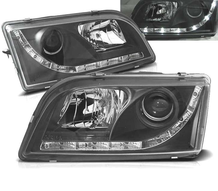 Phares  Pour Volvo S40 V40 96-03 Led Daylight Fond Noir, Auto-onderdelen, Verlichting, Verzenden
