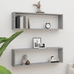 vidaXL Wandschappen kubus 2 st 100x15x30 cm bewerkt hout, Verzenden, Nieuw